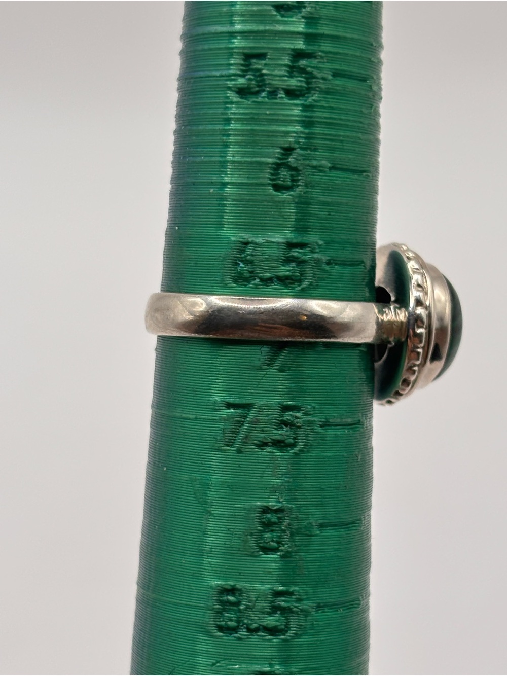 925 Sterling Silver Malachite Ring Green Gemstone Ring Size 7 - Picture 3 of 4